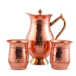 Copper Water Jug set with 2 glasses - KB202