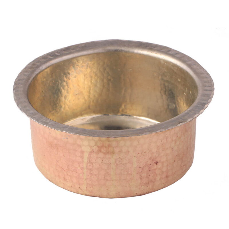 Brass Pital Tope / Patila Hammered (5 Piece Set) with kalai -KB006