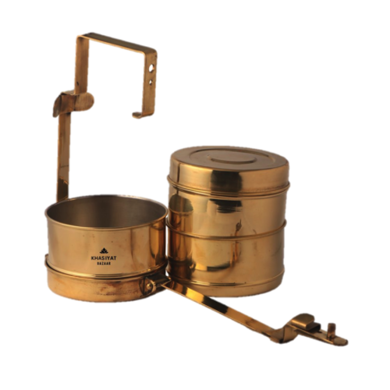 Tiffin Box ( 3 levels) with kalhai (Tin Lining)-KB030