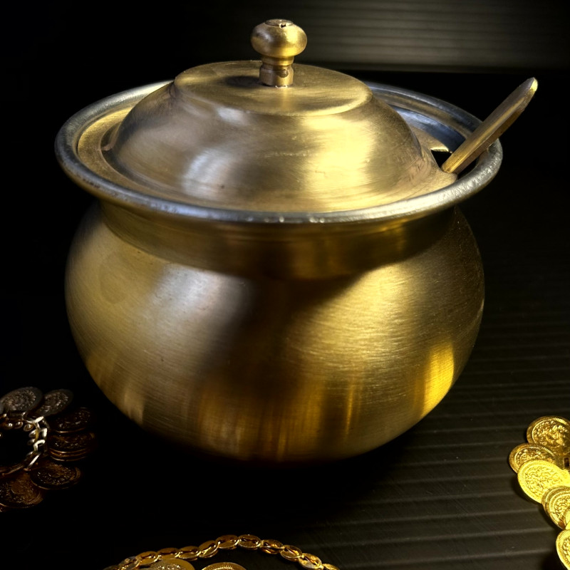 Best Quality Traditional Brass Ghee Pot (With Kalhai / Tin Lining) - Product Code – KB016