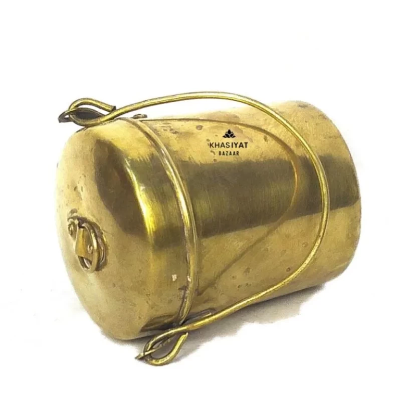 Vintage Brass Kadi Dabba / Canister with handle