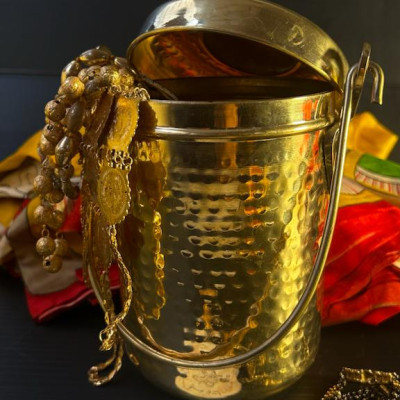 Dabba / Storage Containers / Hammered Storage Box without Kalhai Set of 3 (Tin Lining from inside) Product Code - KB015