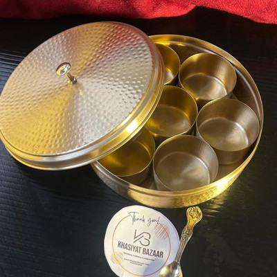 Hammered Masala Box / Spice Box / Masala Dabba ( Hammered design)