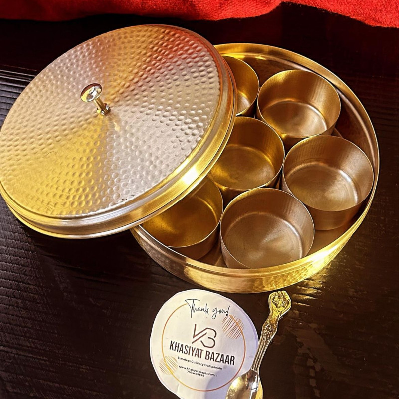 Hammered Masala Box / Spice Box / Masala Dabba ( Hammered design)