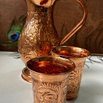 Design Water Jug / Pitcher / Water Storage (with Lid / Jhakan) with 2 Glasses - KB219