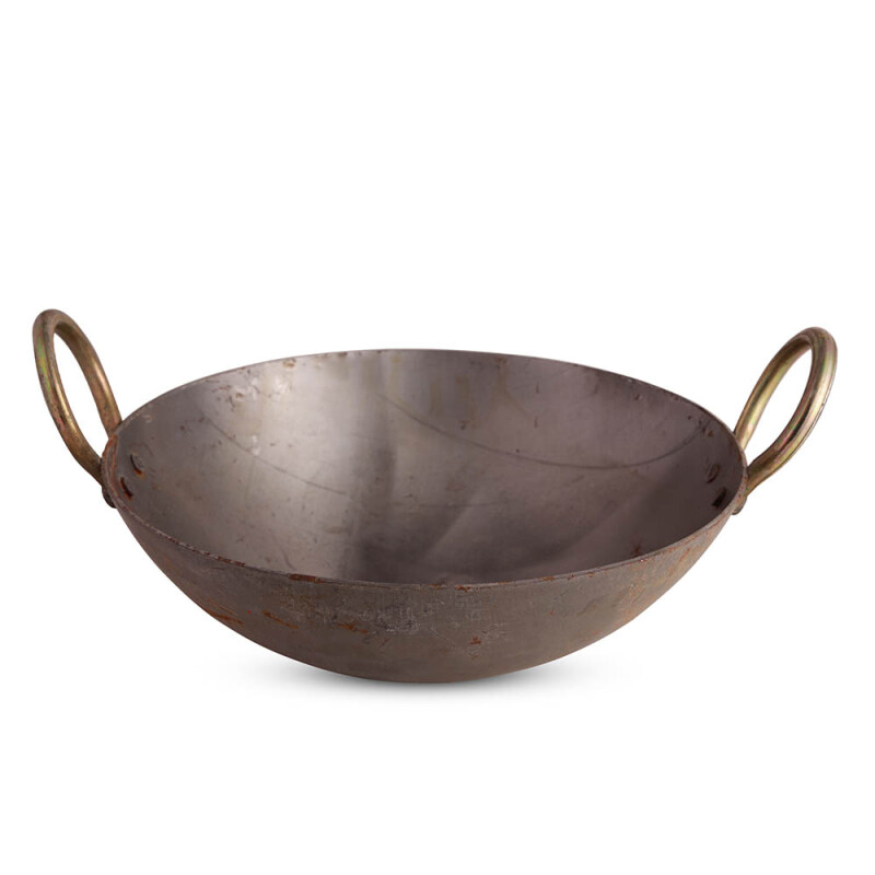 Iron Kadhai / Karahi / Kadai (White with handle) KB312